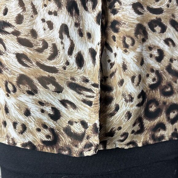 Sere Nade Leopard Print Cropped Jacket Semi-Sheer Single Button - Picture 8 of 12